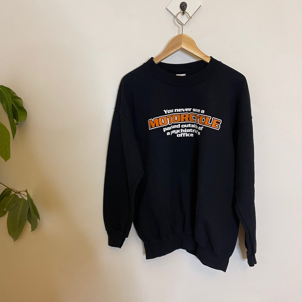 Vintage 90s Harley type motorcycle sweatshirt - Picture 6 of 6